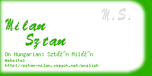 milan sztan business card